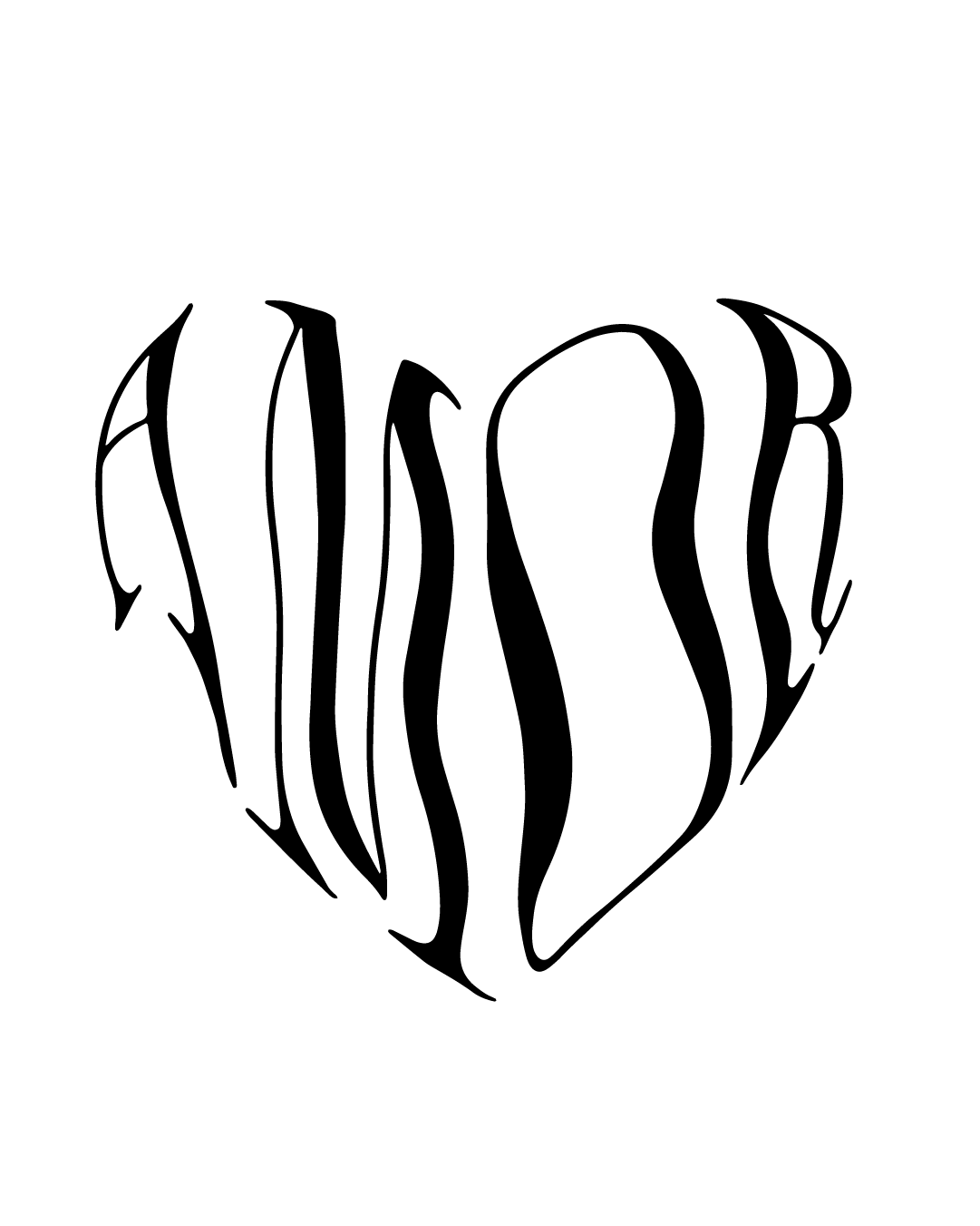 Napis Amor - Tatuaż tymczasowy Jagua 8x8