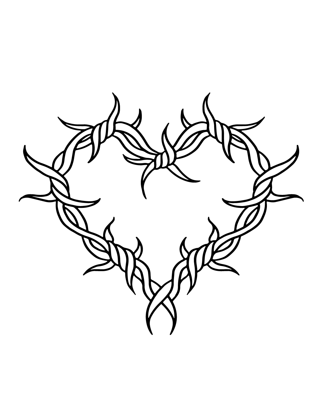 Kłujące serducho - Tatuaż tymczasowy Jagua 8x8