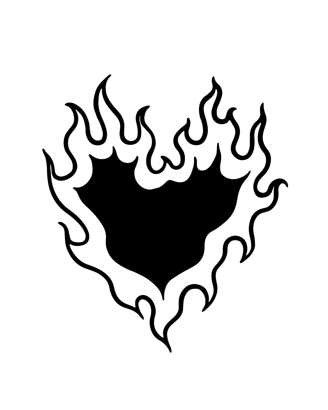 Flaming heart - Tatuaż tymczasowy Jagua 8x8