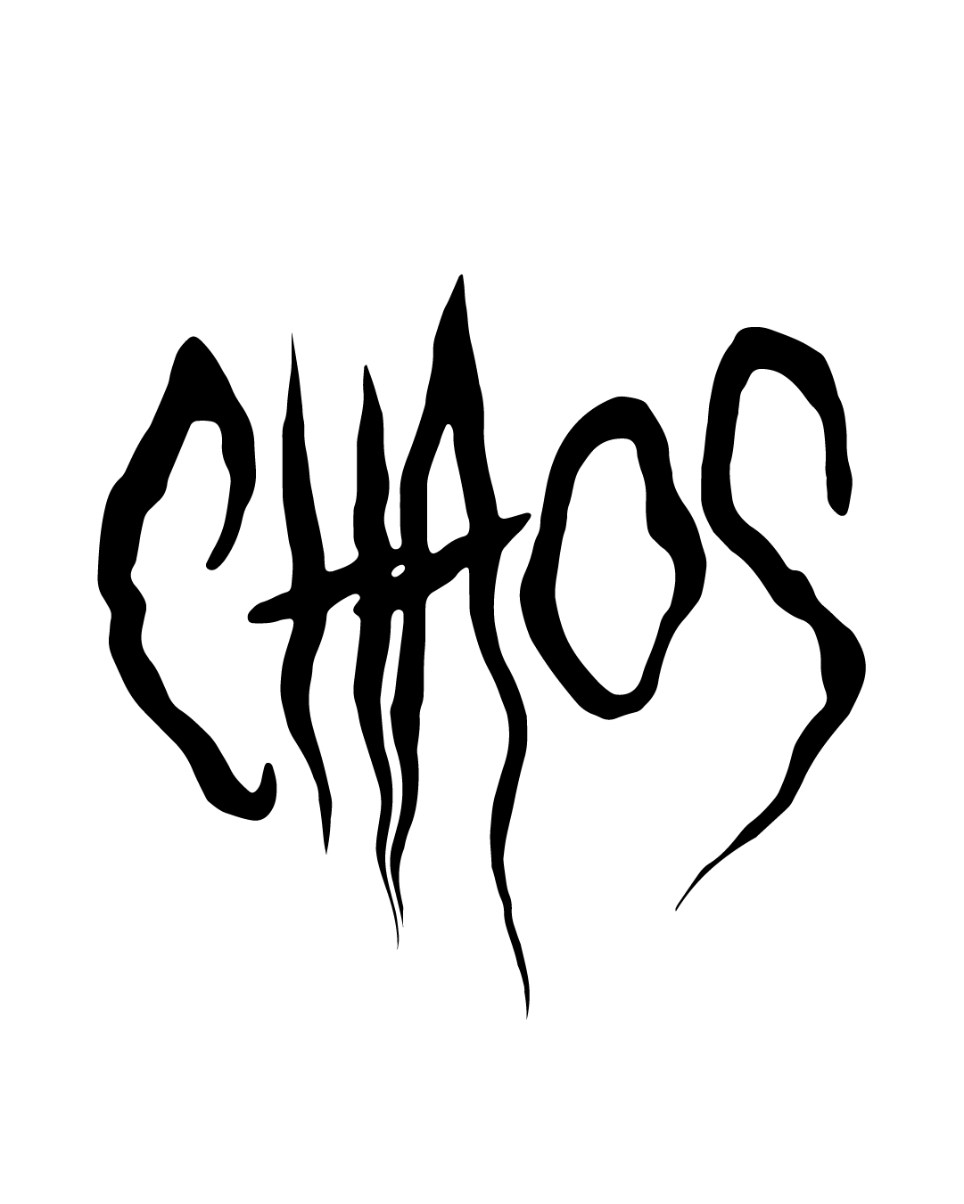 Napis CHAOS - Tatuaż tymczasowy Jagua 8x8