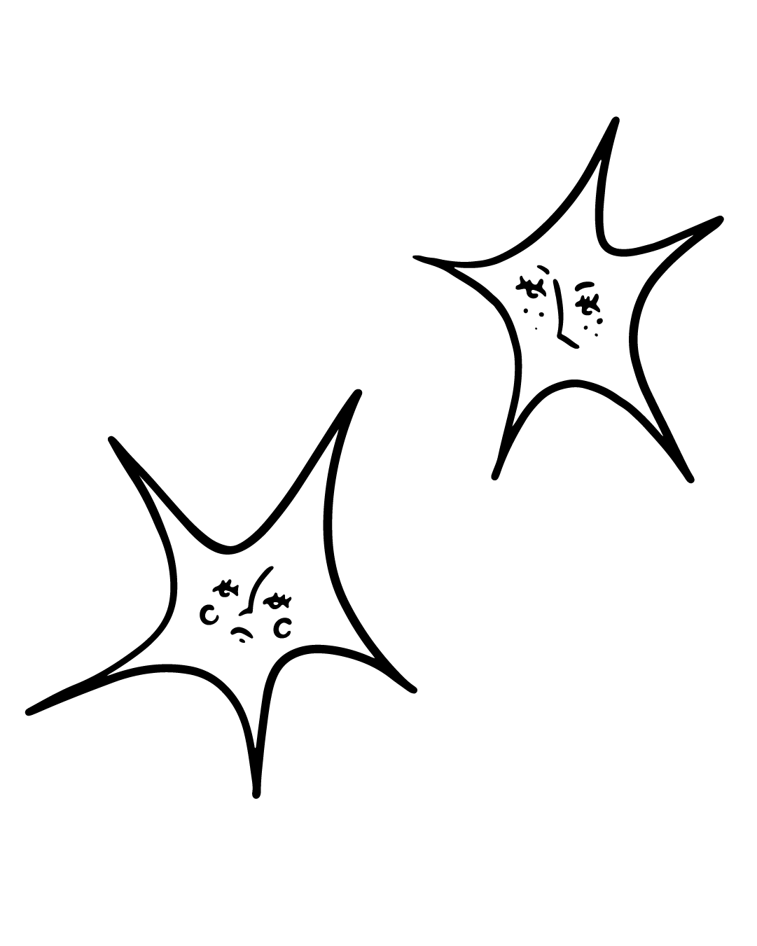 Dwie gwiazdy - Tatuaż tymczasowy Jagua 8x8