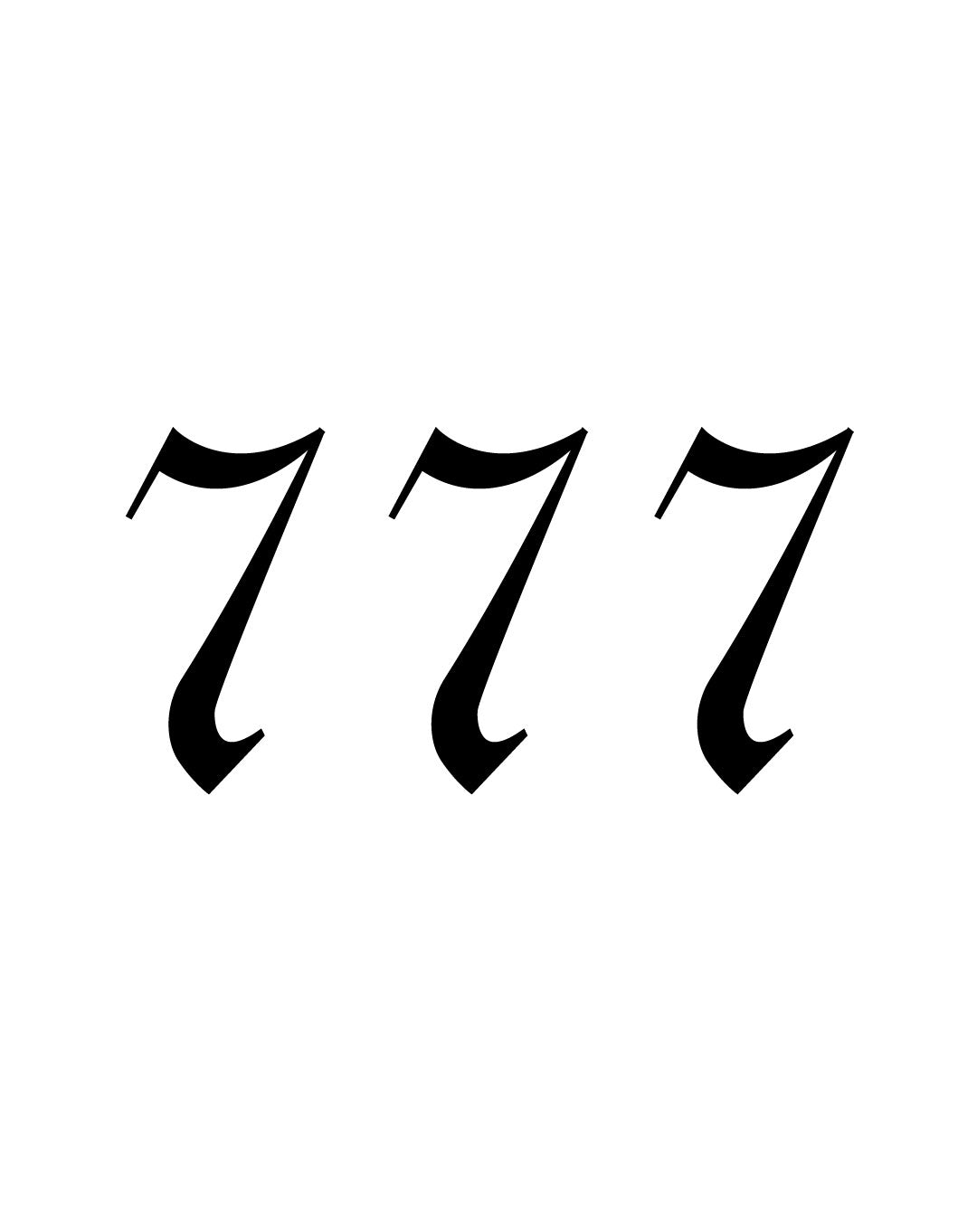 Anielska liczba szczęście 777 - Tatuaż tymczasowy Jagua 5x5