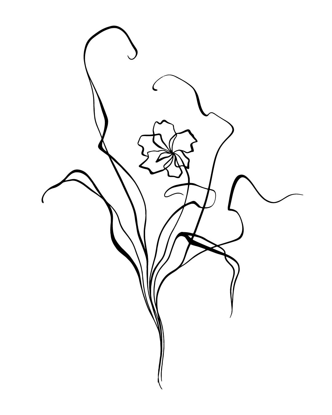 Koślawy kwiat - Tatuaż tymczasowy Jagua 12x8