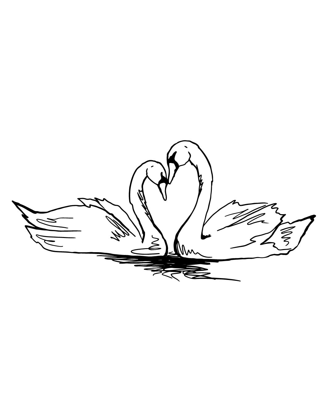 Zakochane łabądki - Tatuaż tymczasowy Jagua 8x8