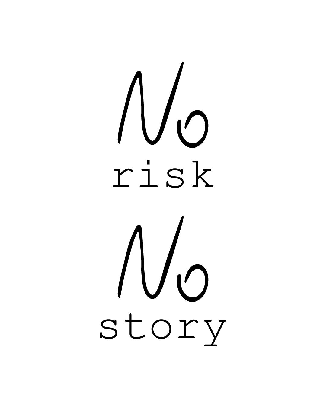 Napis No risk No story - Tatuaż tymczasowy Jagua 5x5