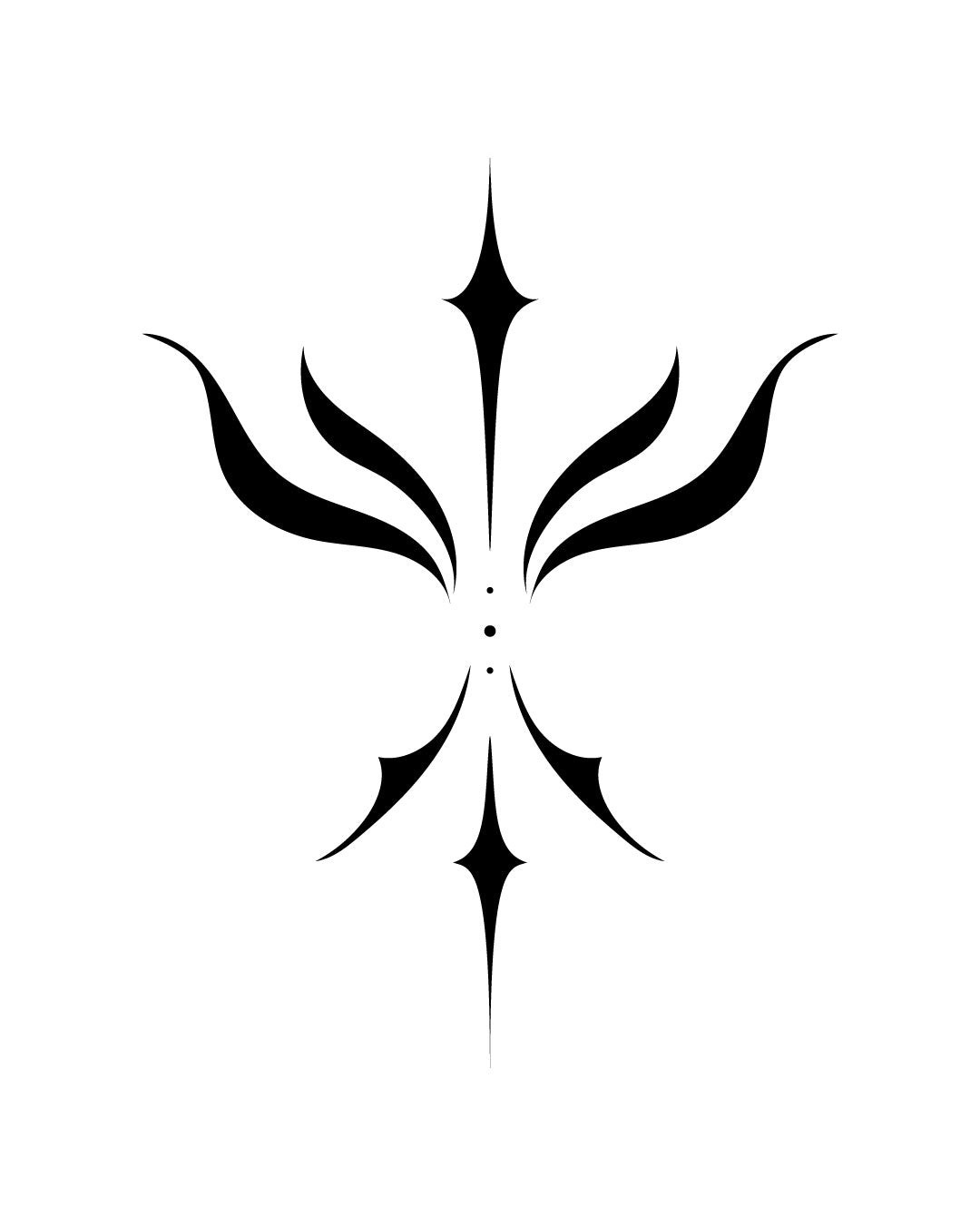 Ornament z rogami - Tatuaż tymczasowy Jagua 5x5