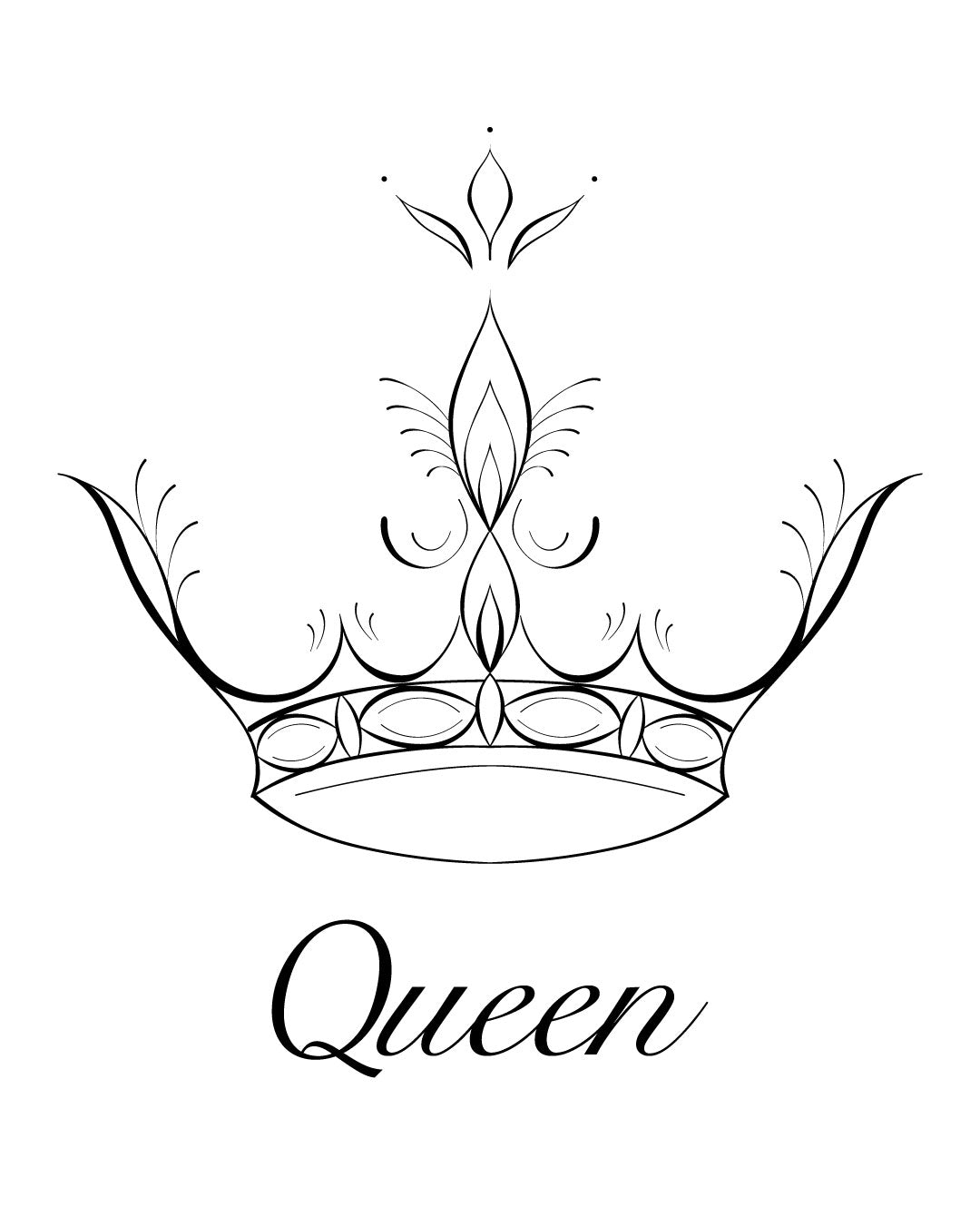 Queen z koroną - Tatuaż tymczasowy Jagua 8x8