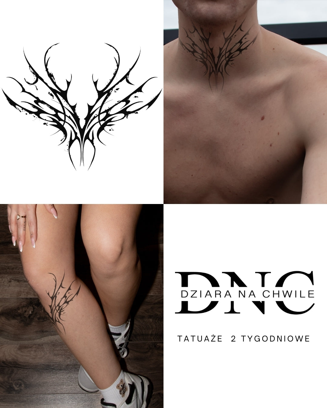 Test Rorschacha - Tatuaż tymczasowy Jagua 25x15