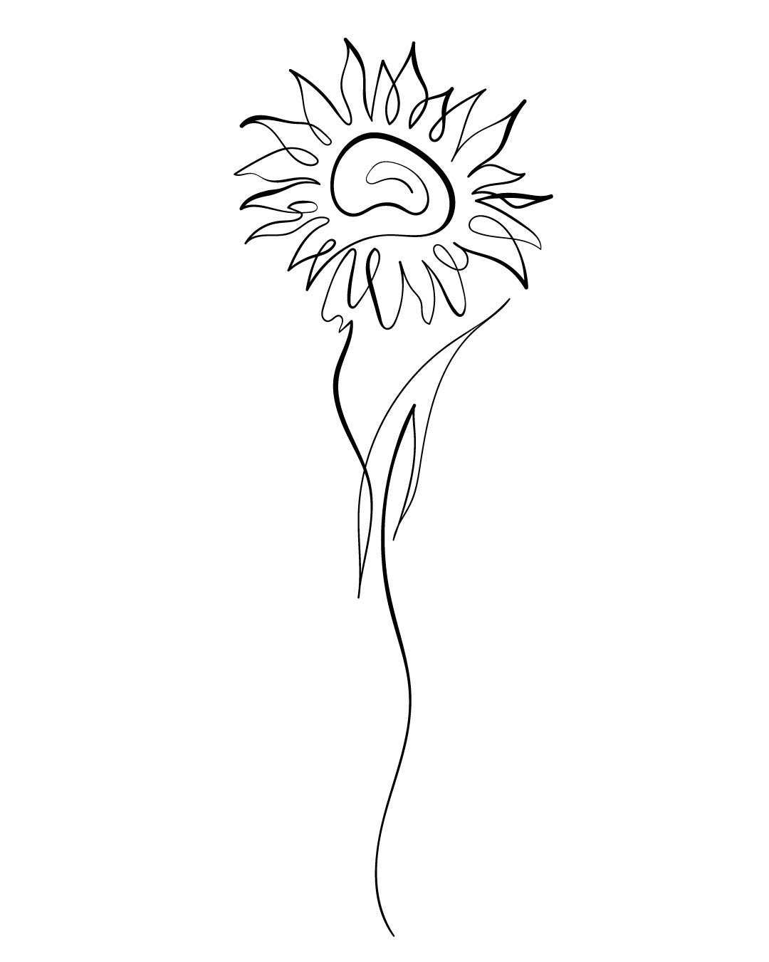 Słonecznik - Tatuaż tymczasowy Jagua 12x8