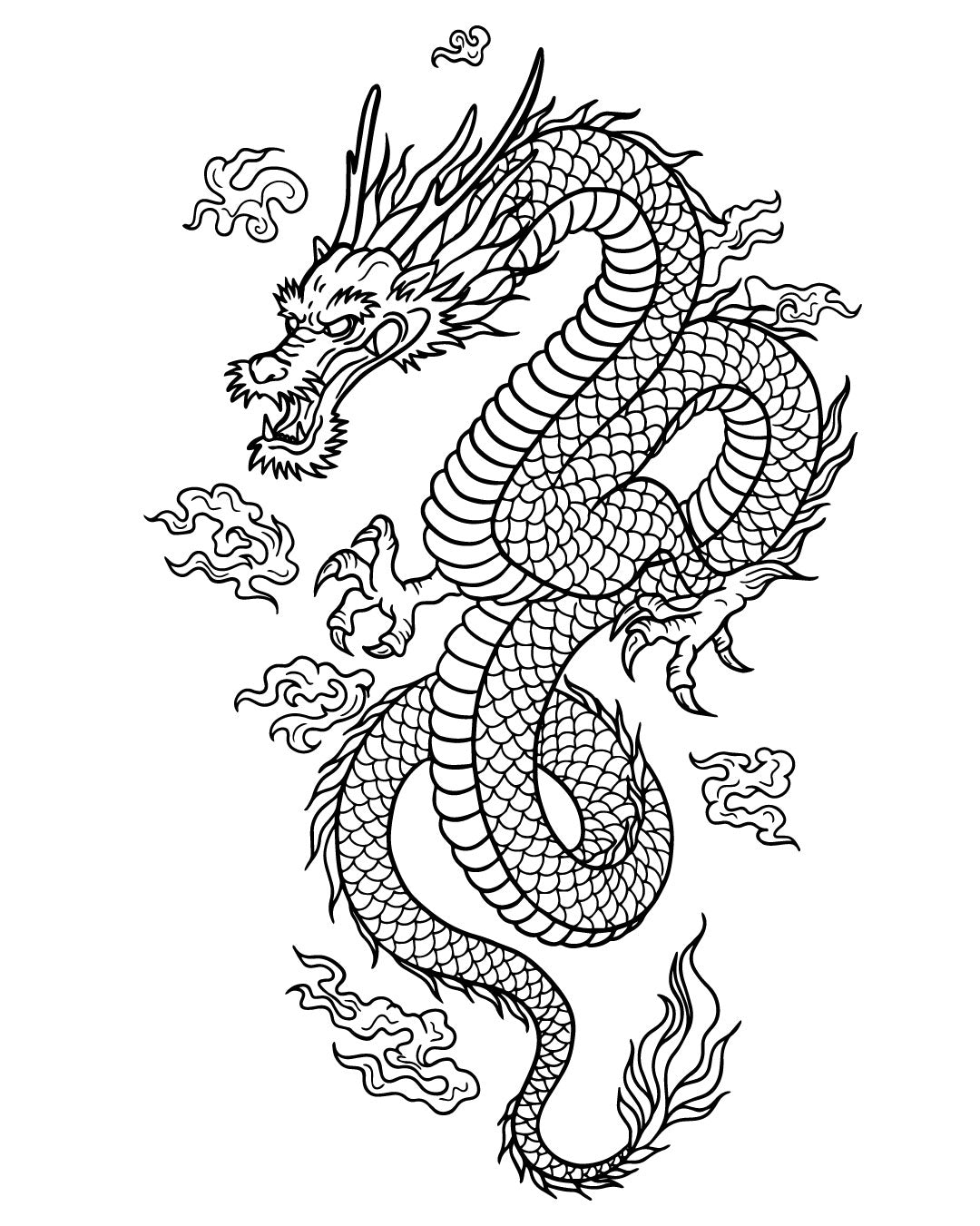 Prawy smoczy gang - Tatuaż tymczasowy Jagua 25x15