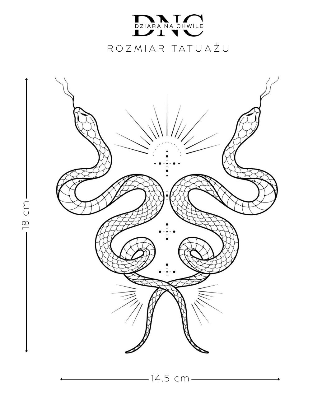 Duosssnake - Temporary Tattoo Jagua 25x15