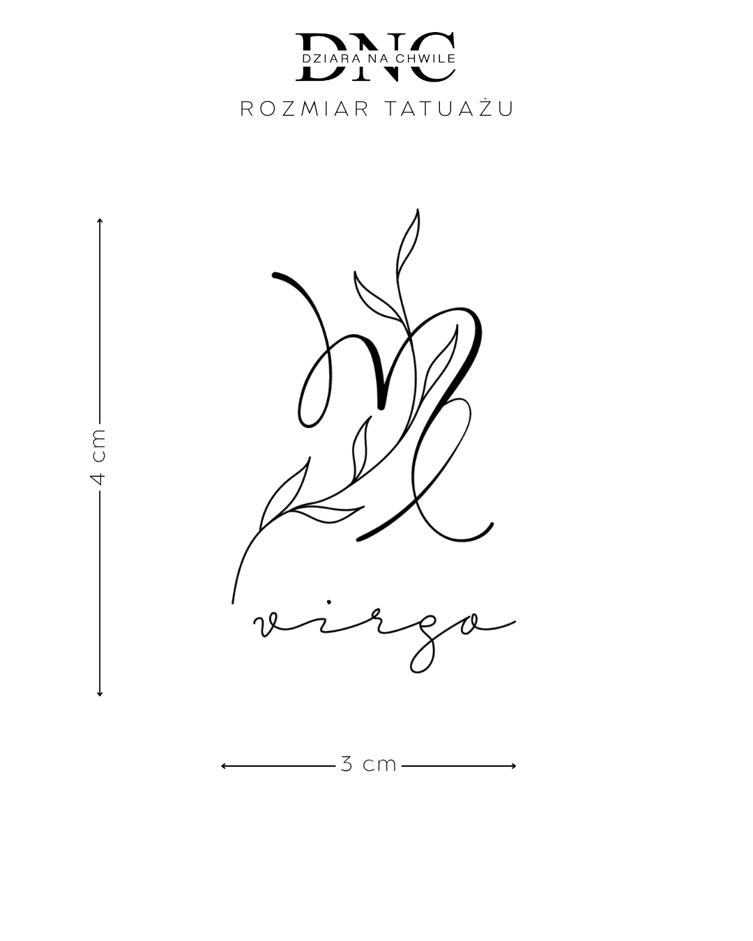 Zodiakalna Panna - Tatuaż tymczasowy Jagua 5x5