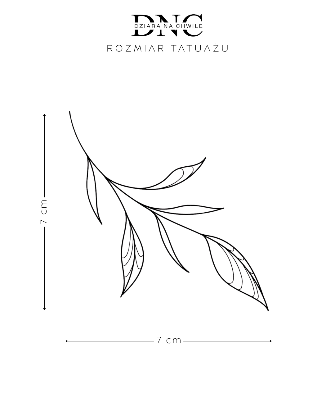 Minimalistyczne listki - Tatuaż tymczasowy Jagua 8x8