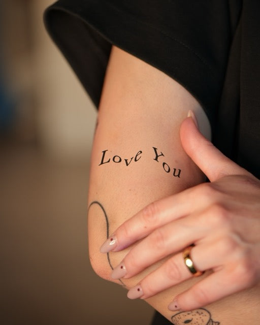 Napis Love You - Tatuaż tymczasowy Jagua 8x8