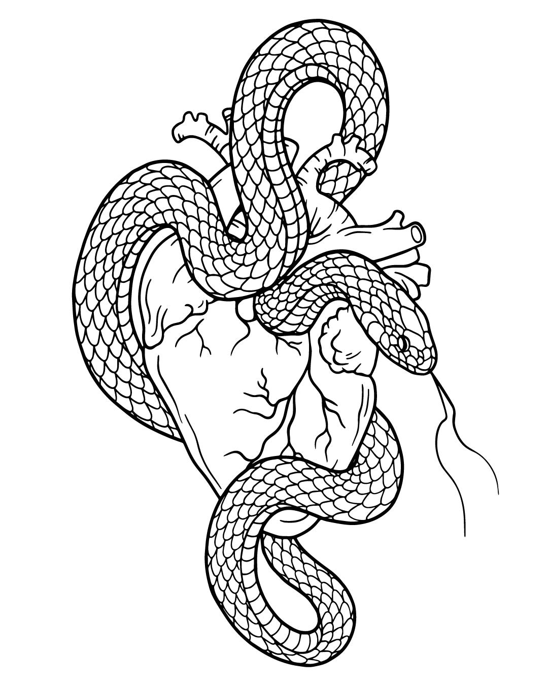 Oplot serducha - Tatuaż tymczasowy Jagua 25x15