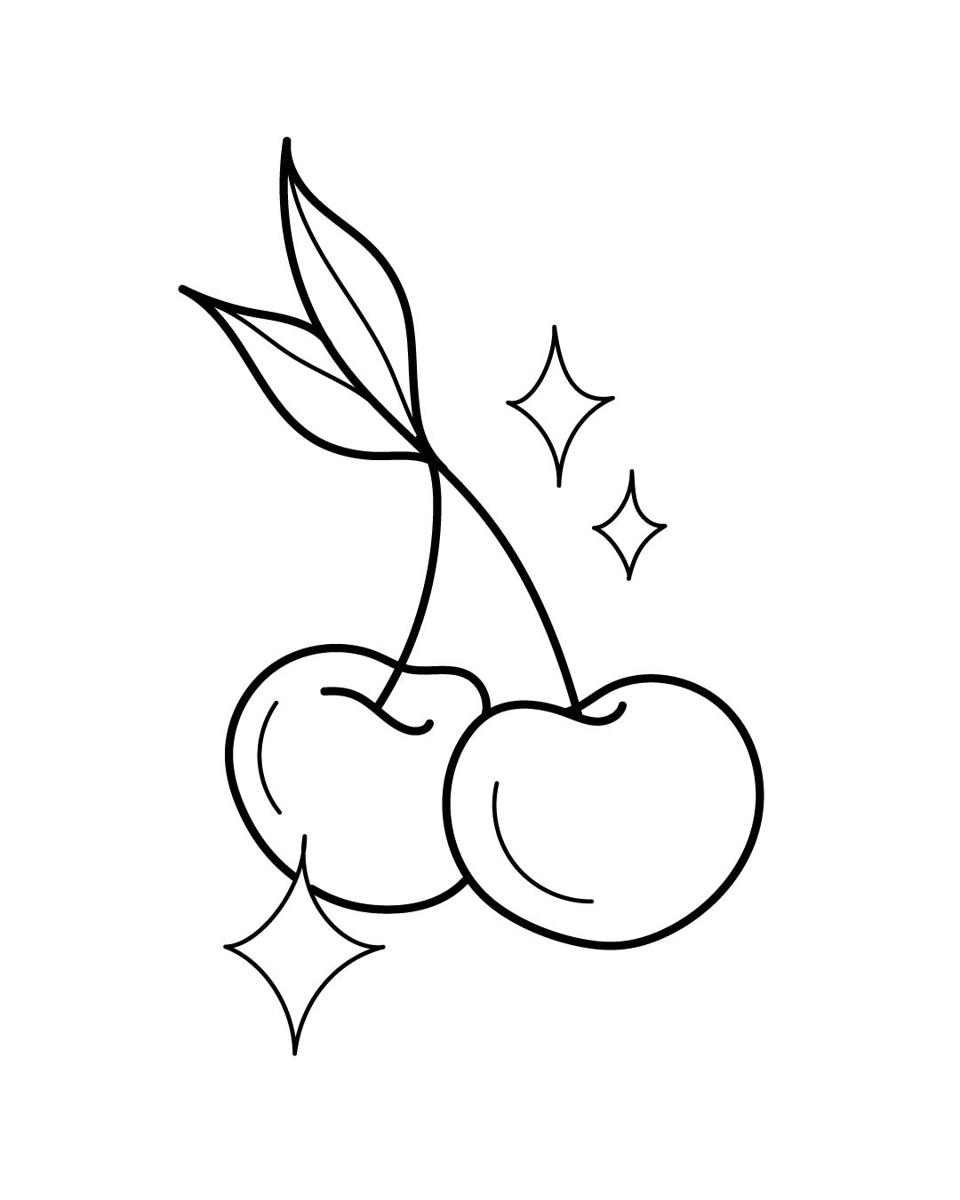 Wiśnia rolki - Tatuaż tymczasowy Jagua 5x5