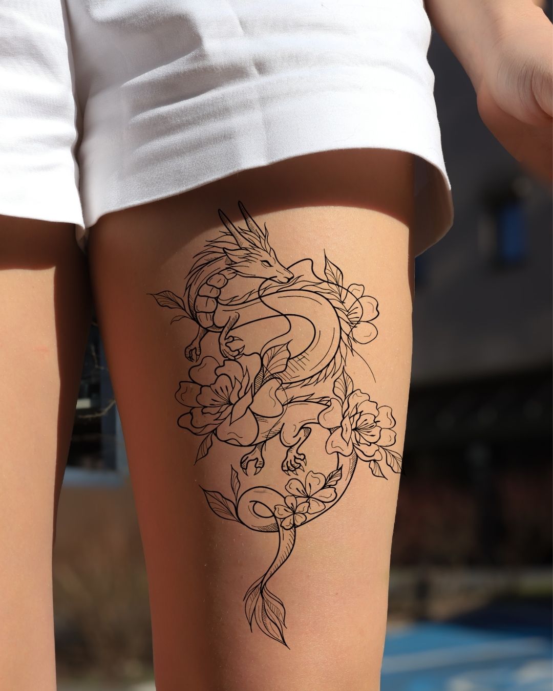 Give a kiss to the dragon - Temporary tattoo Jagua 25x15