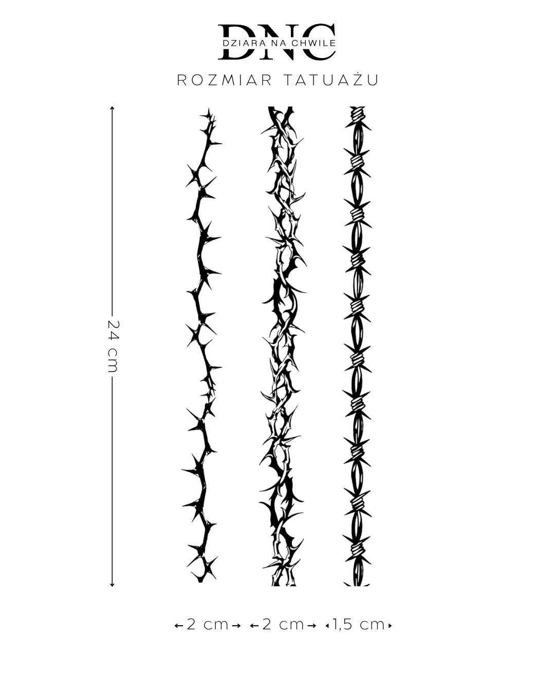 Cierniowe bransolety - Tatuaż tymczasowy Jagua 25x15