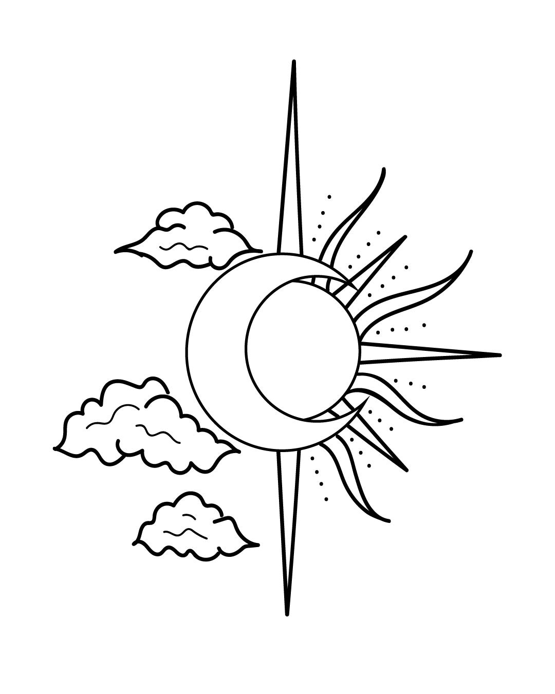 Day and night - Temporary tattoo Jagua 8x8