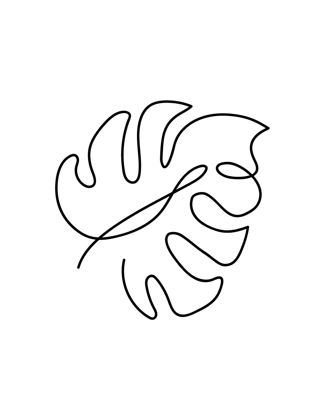 Listek monstery - Tatuaż tymczasowy Jagua 5x5