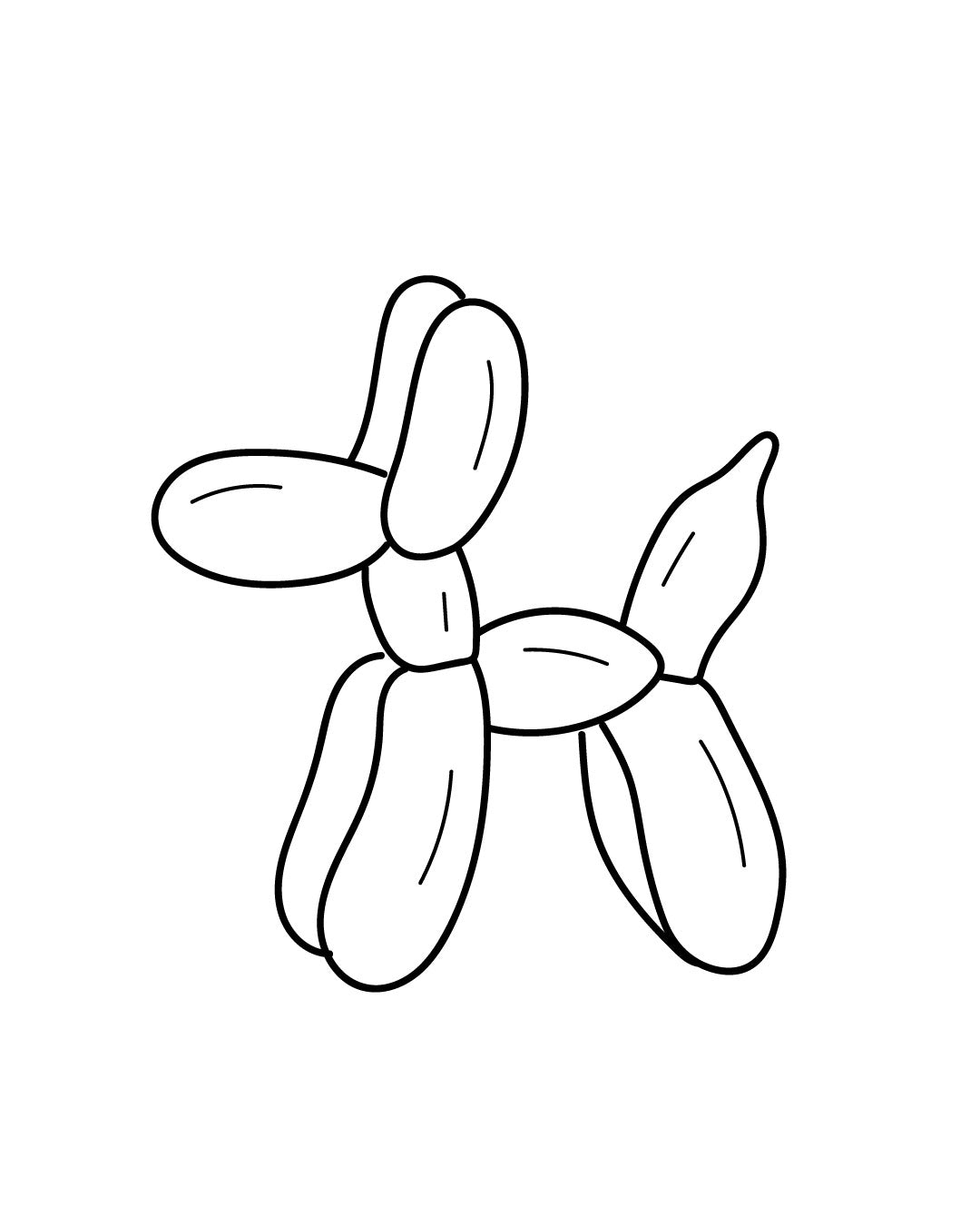 Blown up dog - Temporary tattoo Jagua 5x5