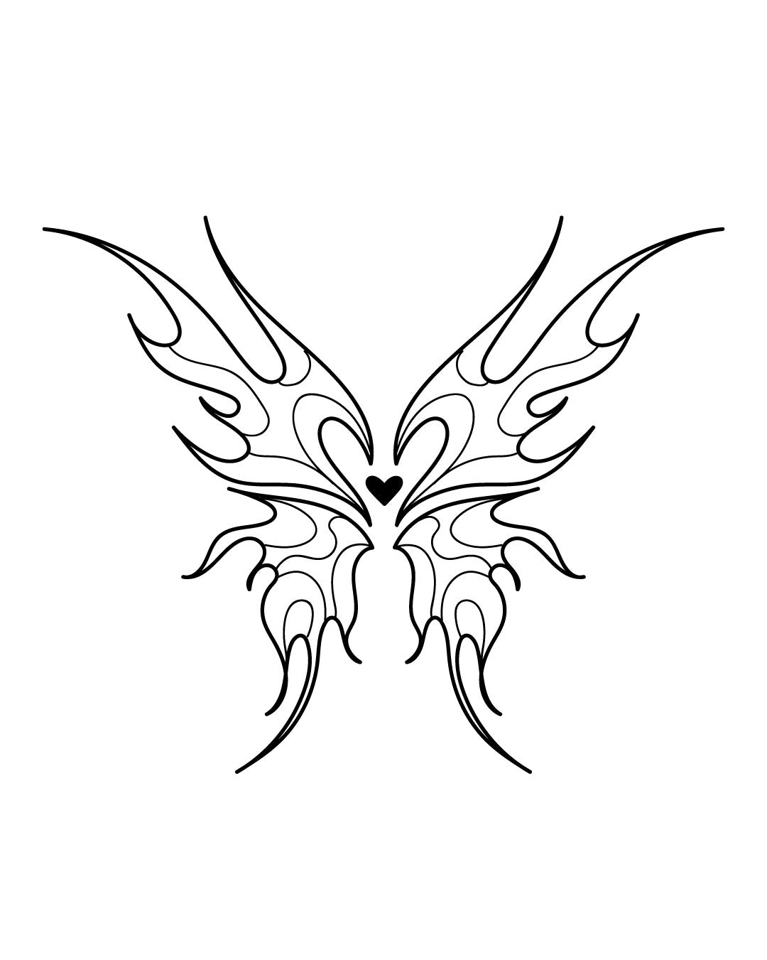 Motylek tribalowy - Tatuaż tymczasowy Jagua 8x8