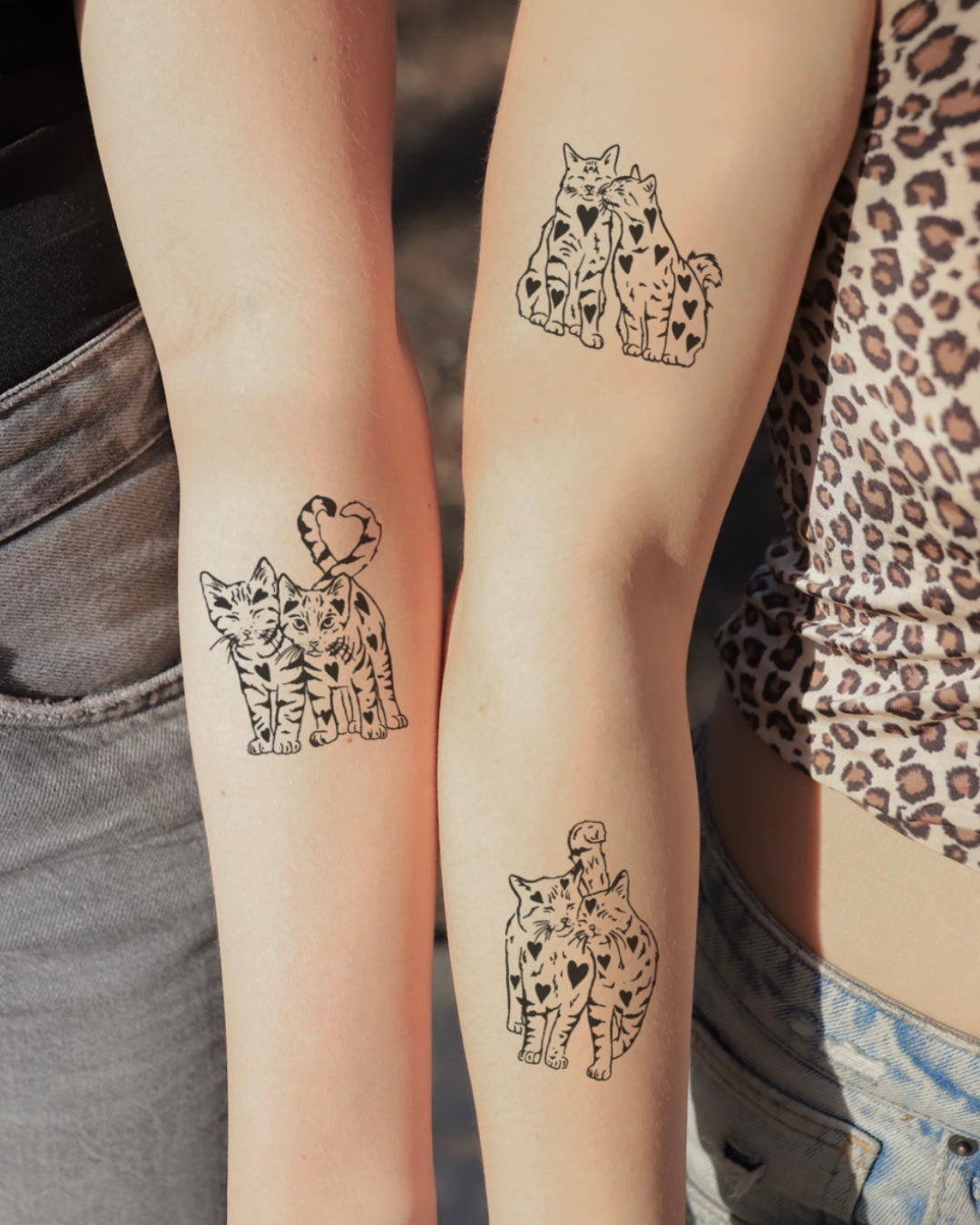 Zakochane Kociaki - Tatuaż tymczasowy Jagua 12x8