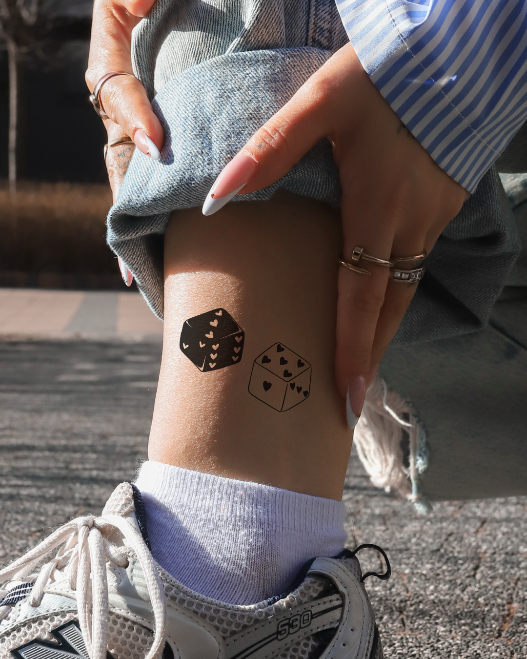 Dice for love - Tatuaż tymczasowy Jagua 8x8