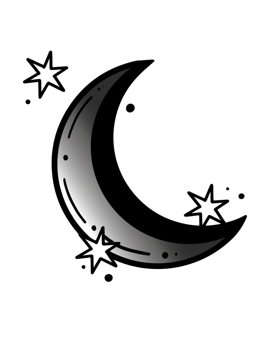 Czarny księżyc - Tatuaż tymczasowy Jagua 8x8