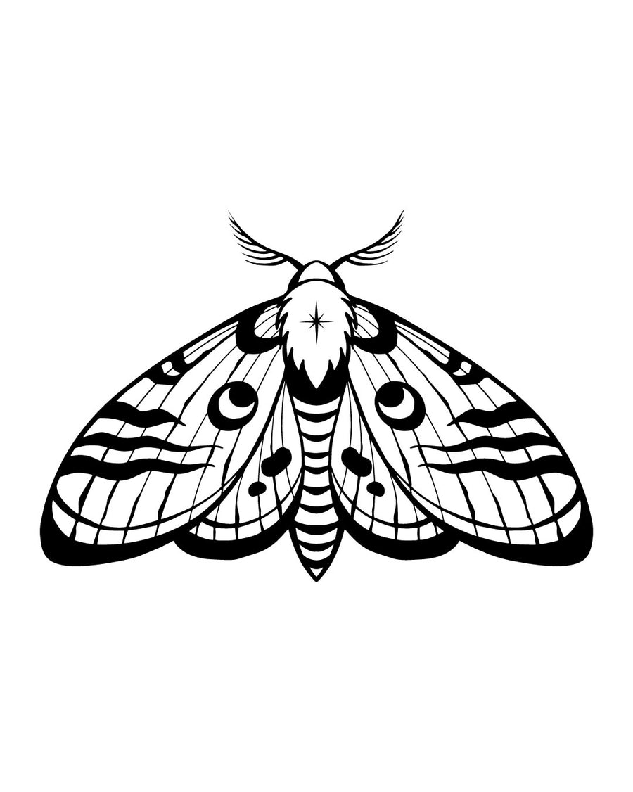 Ciemna ćma - Tatuaż tymczasowy Jagua 12x8