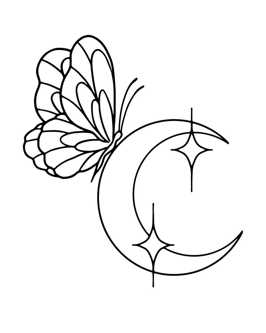 Księżyc i przyjaciele - Tatuaż tymczasowy Jagua 8x8