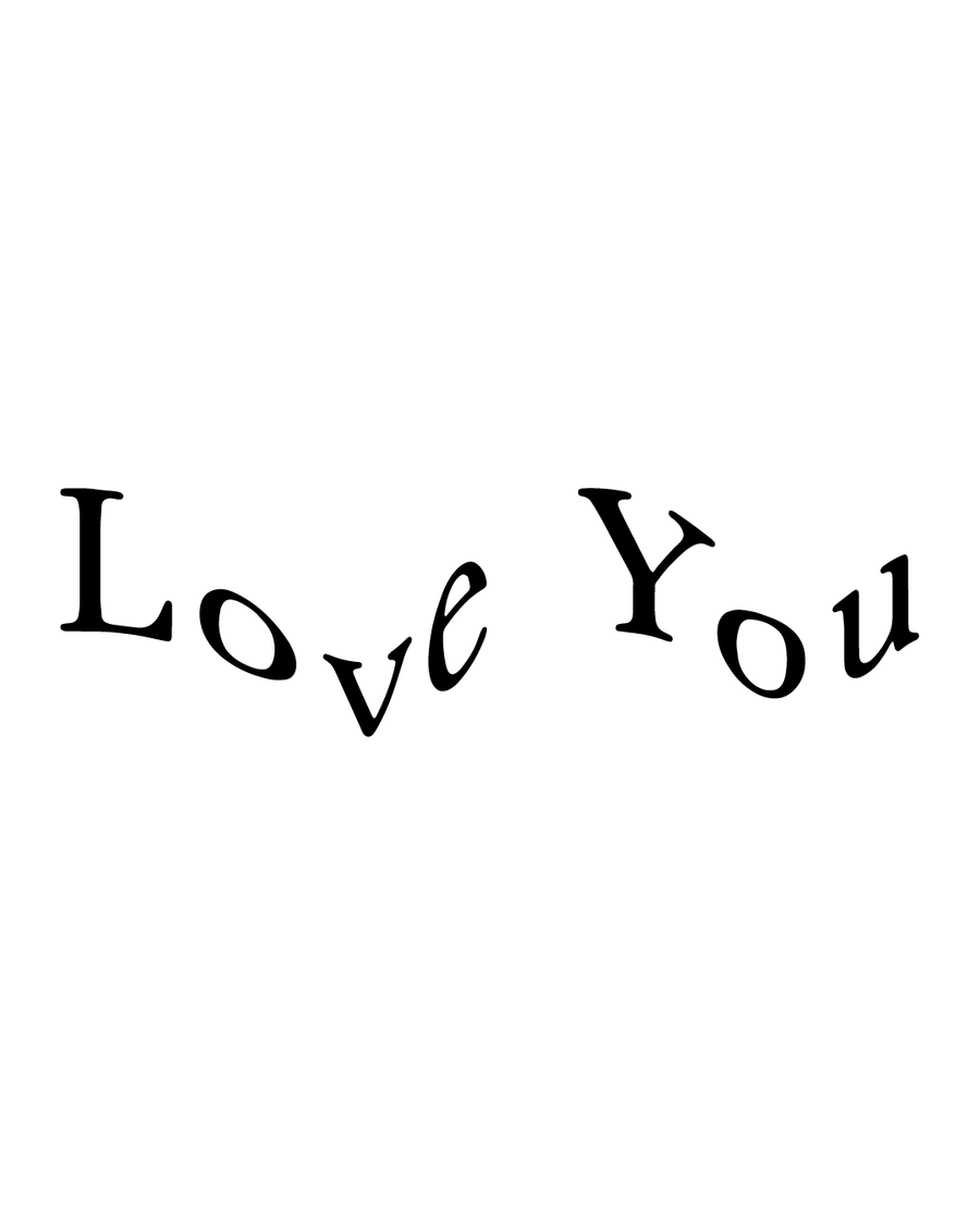 Napis Love You - Tatuaż tymczasowy Jagua 8x8