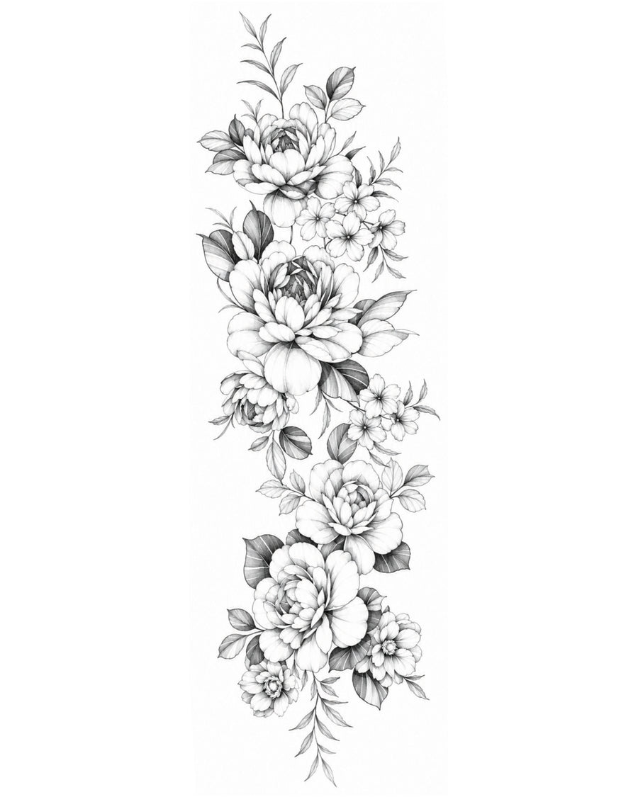 Kwiaty na już! - Tatuaż zmywalny 45x15