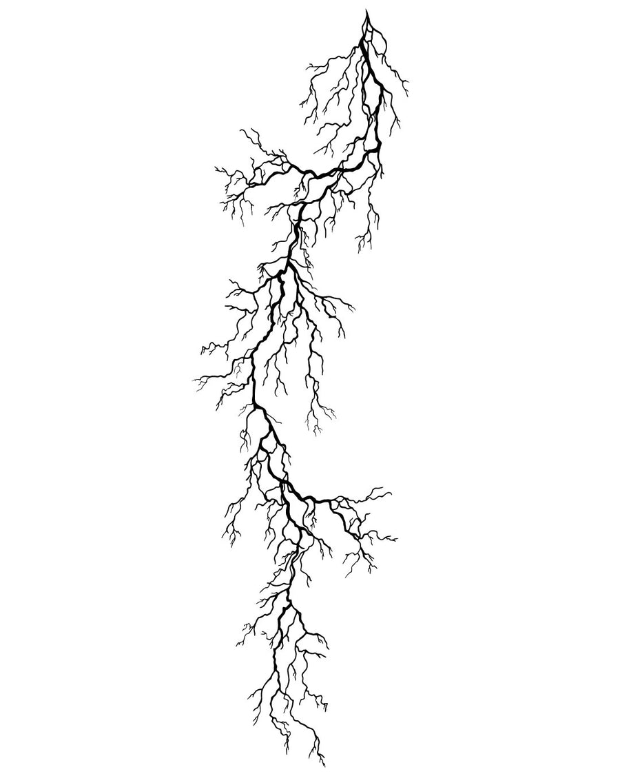 Pieruńsko duży piorun - Tatuaż tymczasowy Jagua 45x15