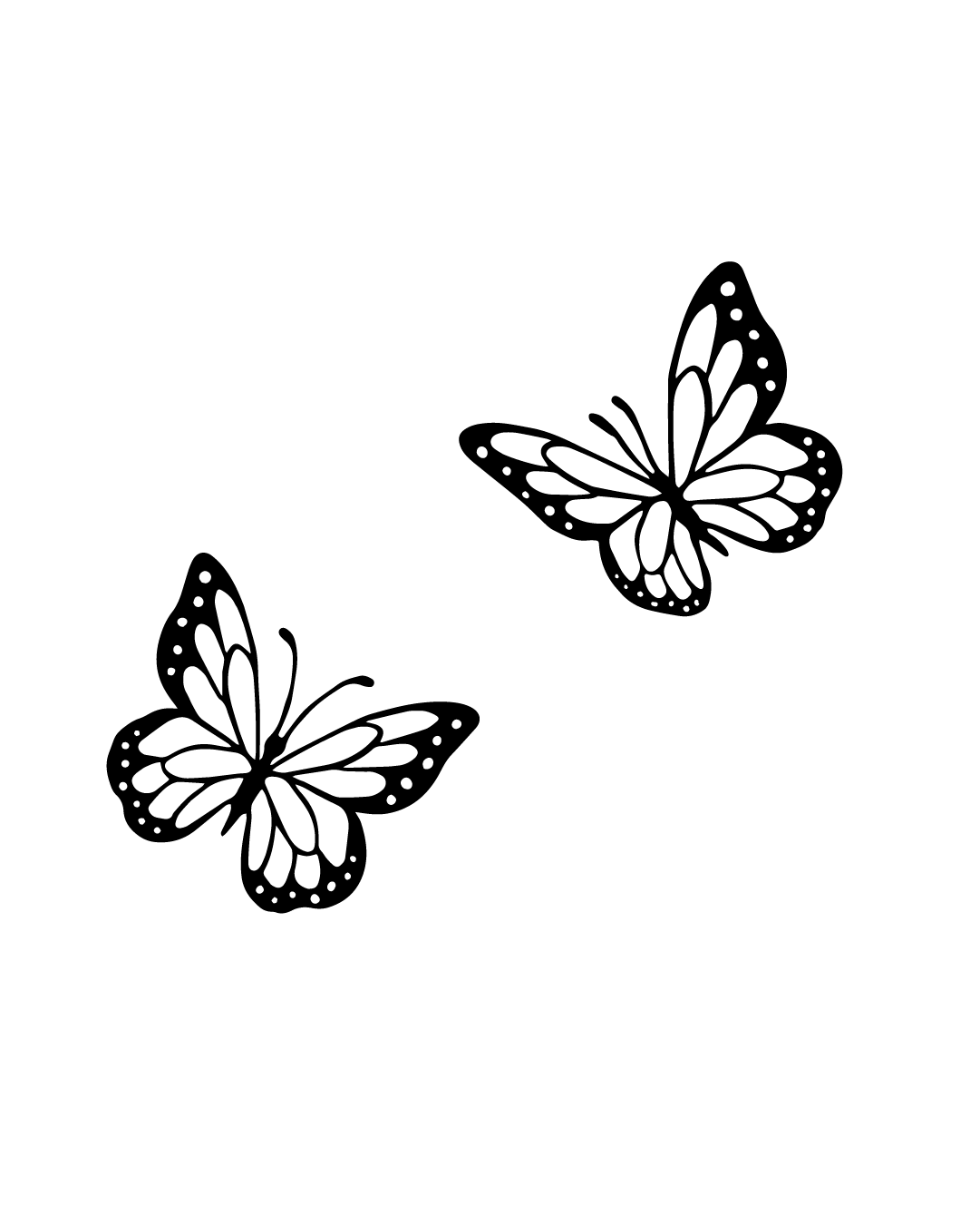 Para motylków - Tatuaż tymczasowy Jagua 8x8