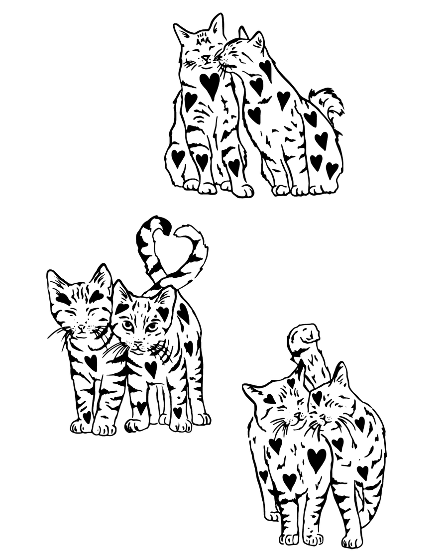 Zakochane Kociaki - Tatuaż tymczasowy Jagua 12x8