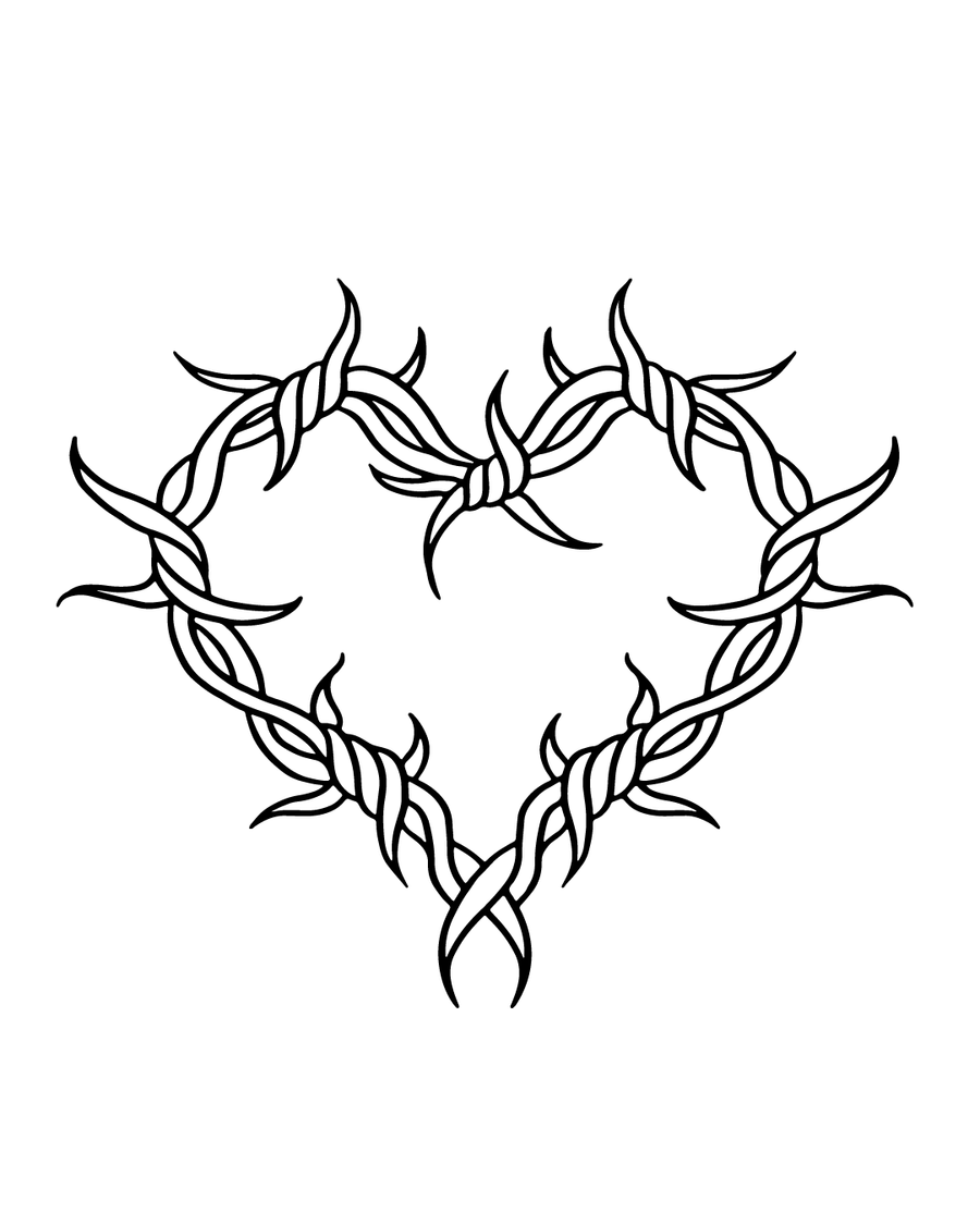 Kłujące serducho - Tatuaż tymczasowy Jagua 8x8