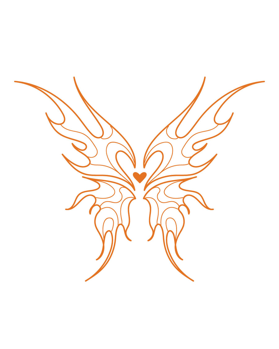 Motyl pomarańczka - Tatuaż Neonowy tatuaż zmywalny 8x8