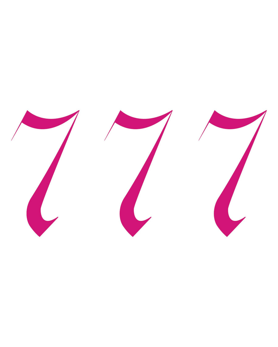 777 pink edition - Neonowy tatuaż zmywalny 5x5