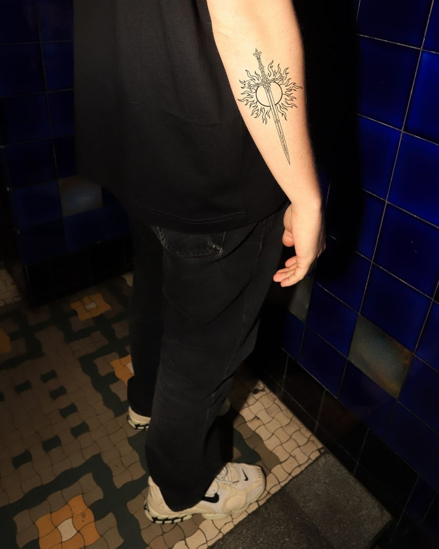 Dziabnięte słońce - Tatuaż tymczasowy Jagua 12x8