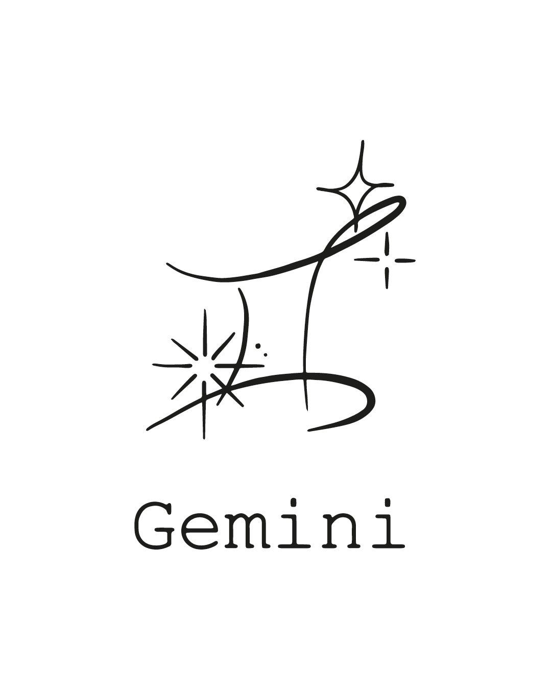 Zodiac Gemini/Bliźnięta - Tatuaż tymczasowy Jagua 5x5
