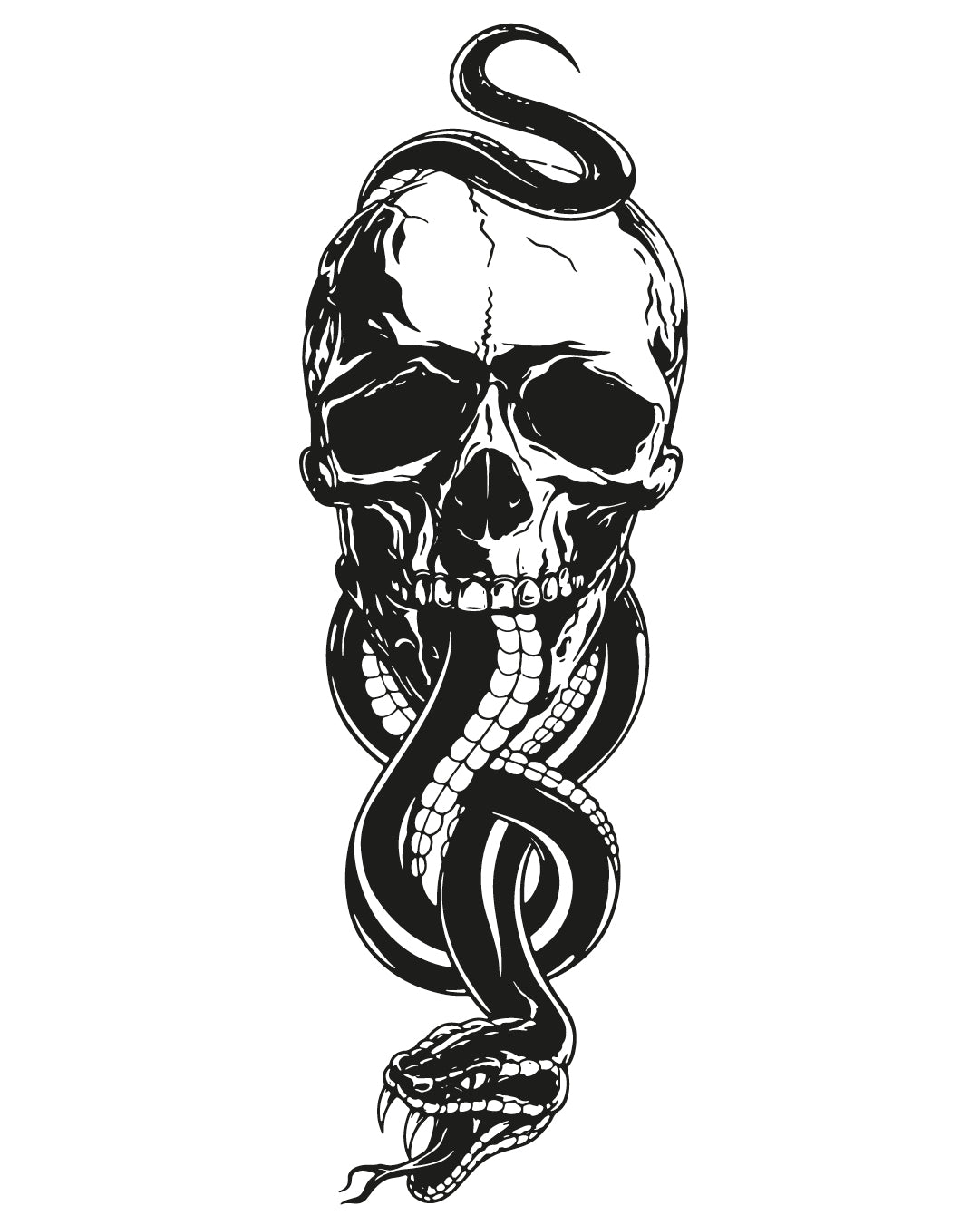Sssnake skull - Tatuaż tymczasowy Jagua 25x15