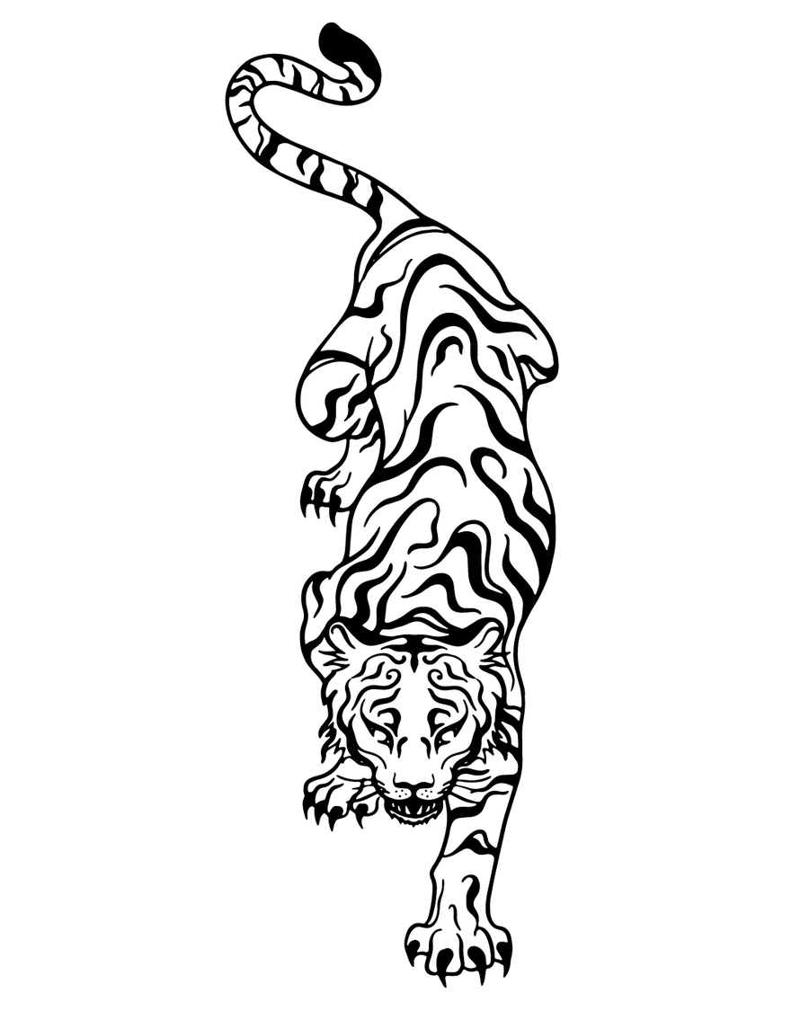 Przyczajony tygrys - Tatuaż tymczasowy Jagua 12x8