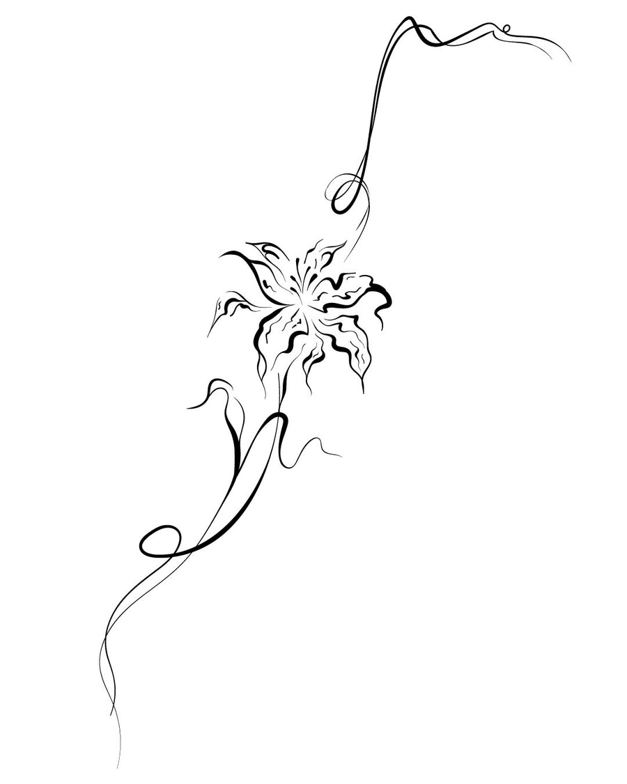 Abstrakcyjny kwiatuszek - Tatuaż tymczasowy Jagua 25x15