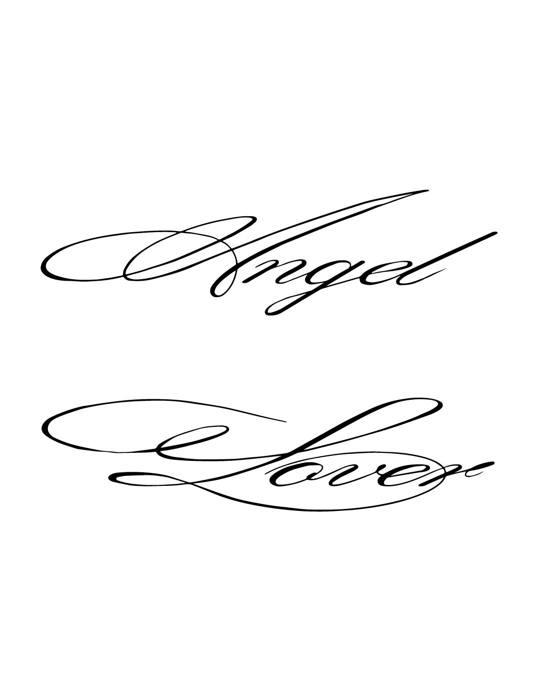 Napis Angel Lover - Tatuaż tymczasowy Jagua 8x8