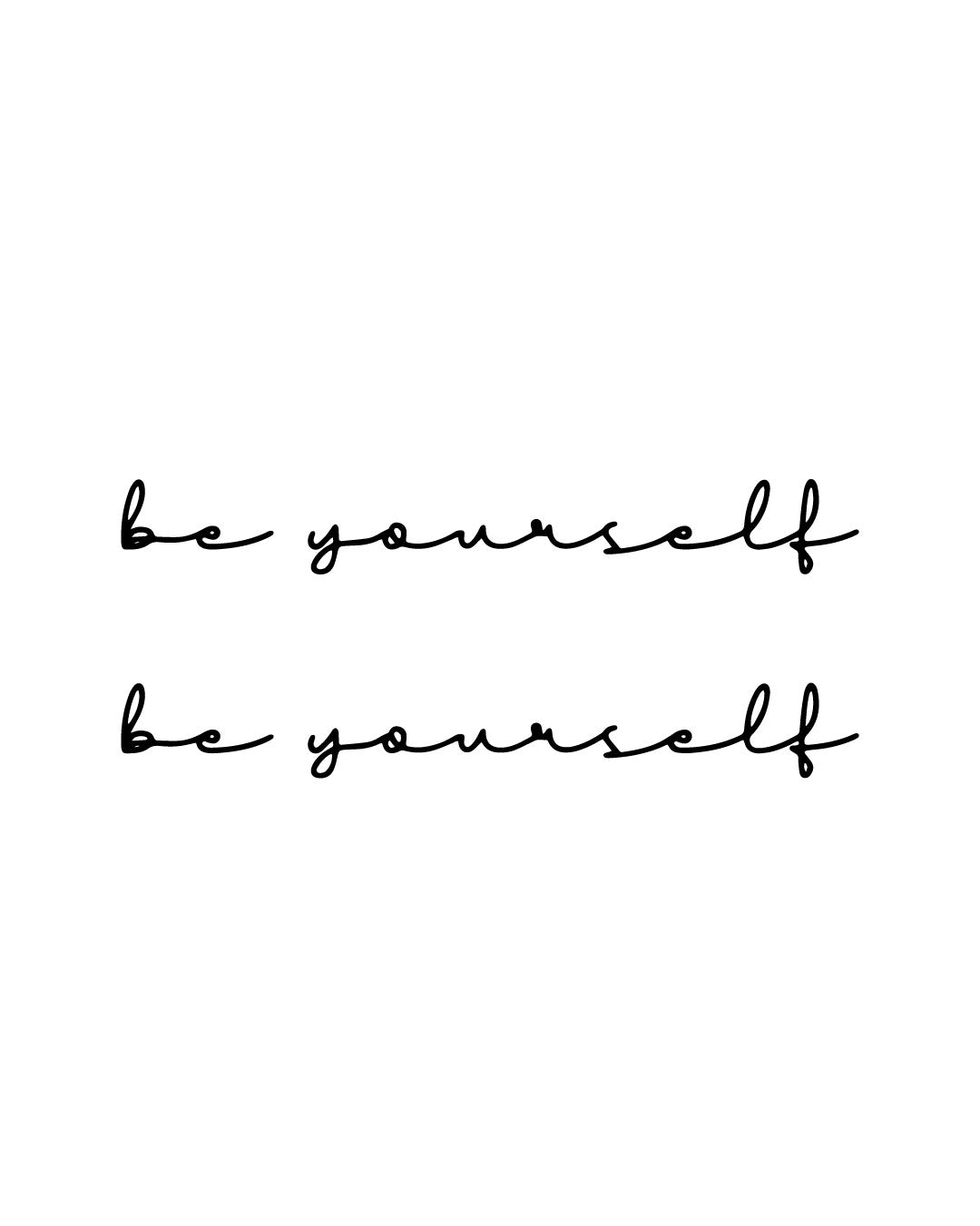 Napis Be Yourself - Tatuaż tymczasowy Jagua 8x8