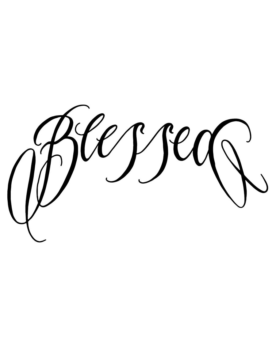 Napis Blessed - Tatuaż tymczasowy Jagua 12x8