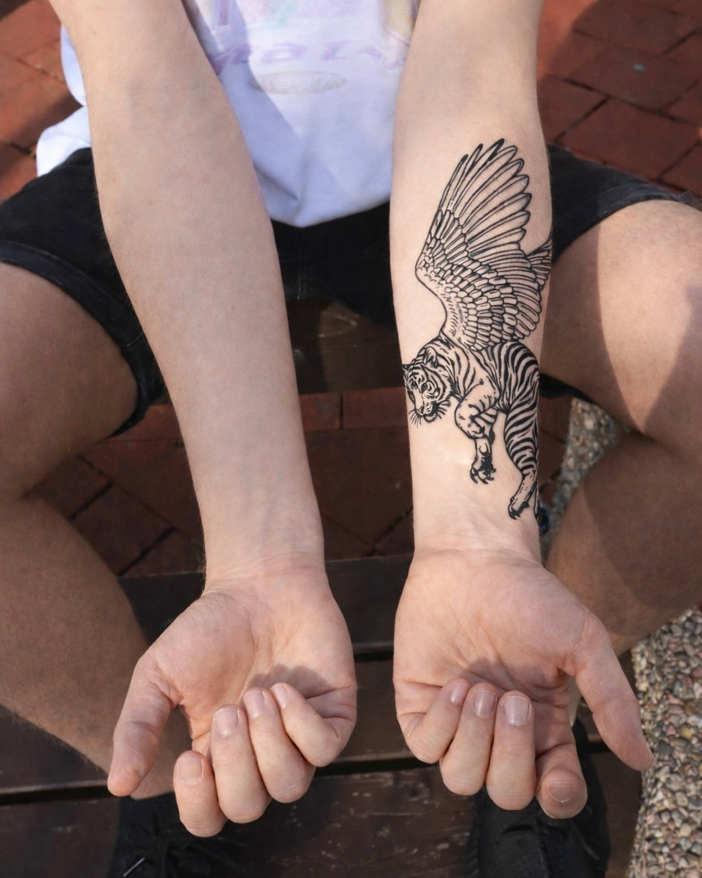 Tygrys doda Ci skrzydeł - Tatuaż tymczasowy Jagua 25x15