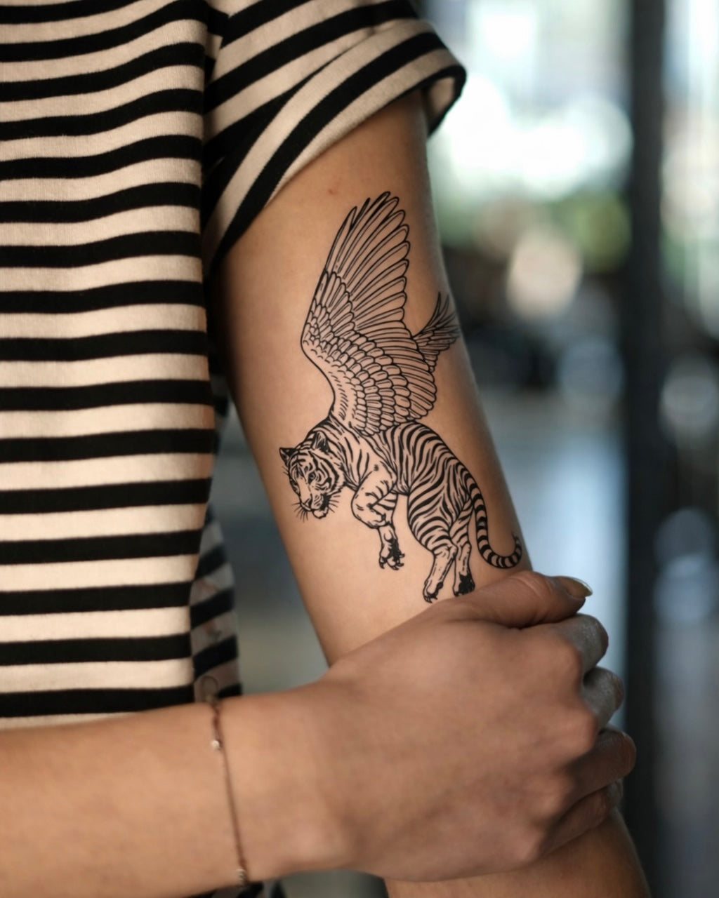 Tygrys doda Ci skrzydeł - Tatuaż tymczasowy Jagua 25x15