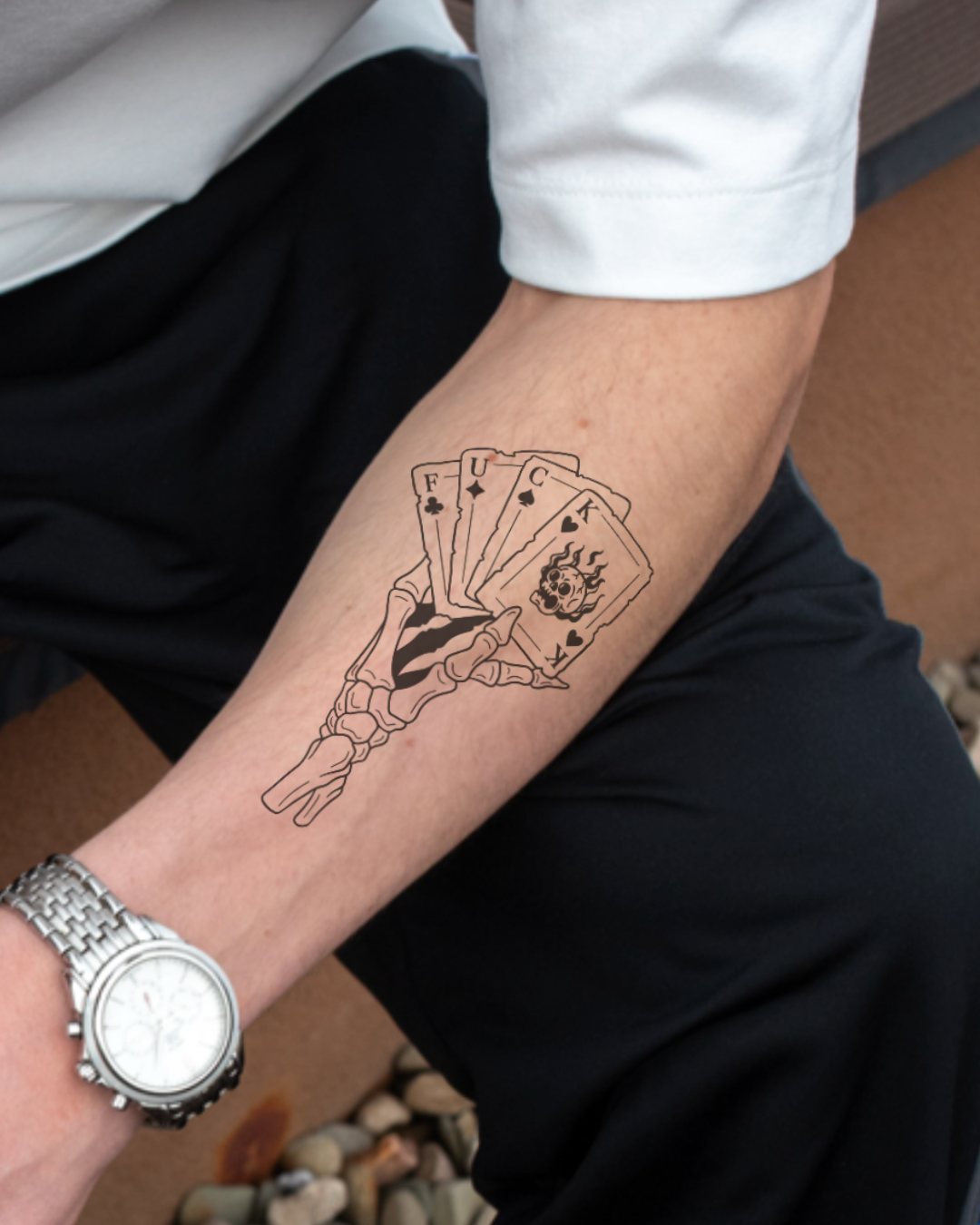 Mocna ręka - Tatuaż tymczasowy Jagua 12x8